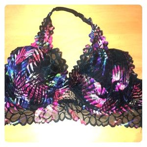 VS Pink Halter Push Up lace bralette